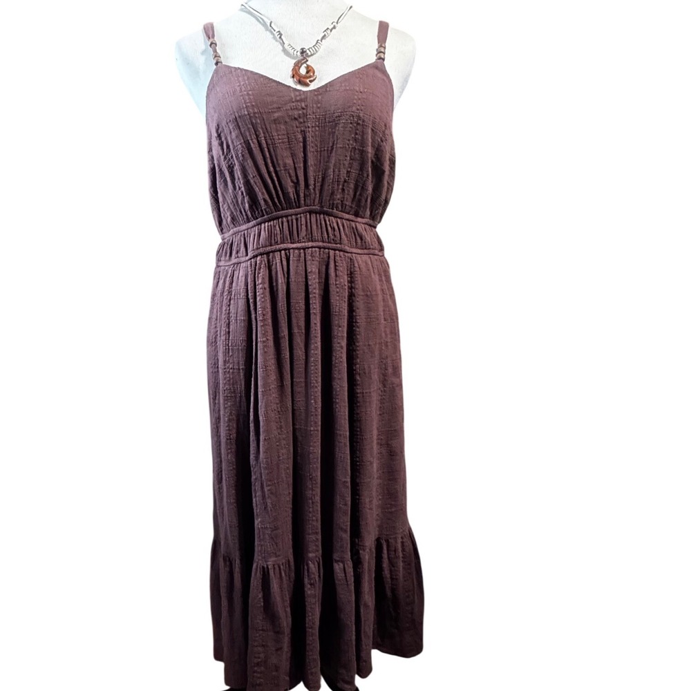 Torrid Midi Dress Womens Large Textured Cotton Tiered Smocked Waist 40285746